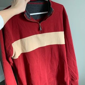 Vintage Red and Cream Quarterzip
